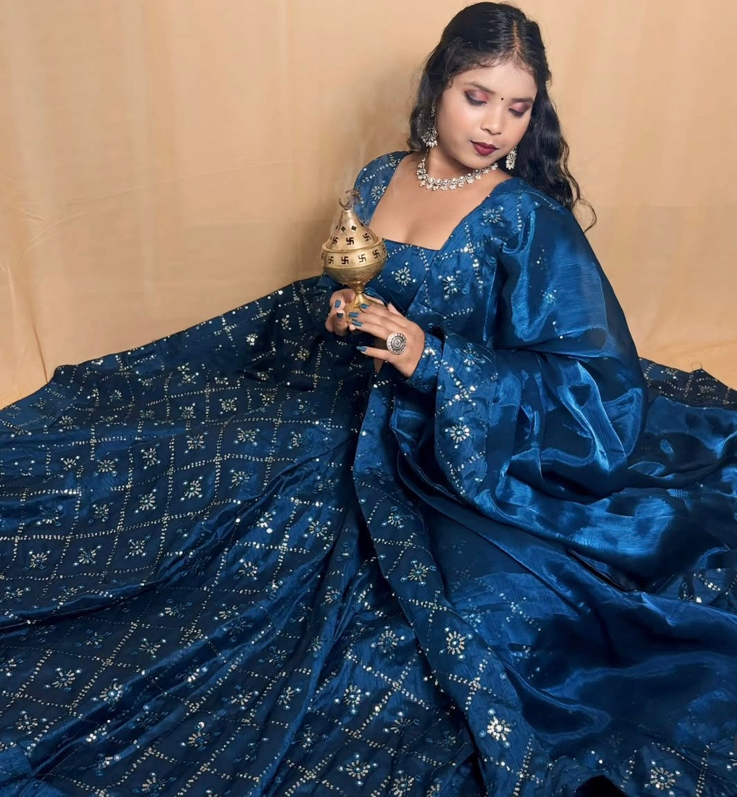 BLUE SITARA SANGAM LEHEHGA SET
