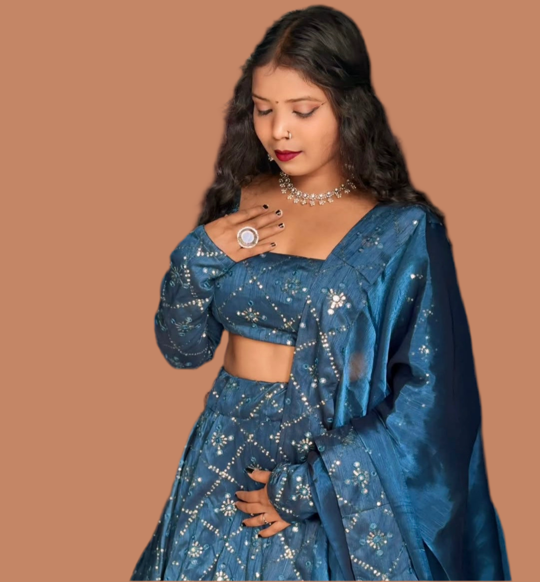 BLUE SITARA SANGAM LEHEHGA SET