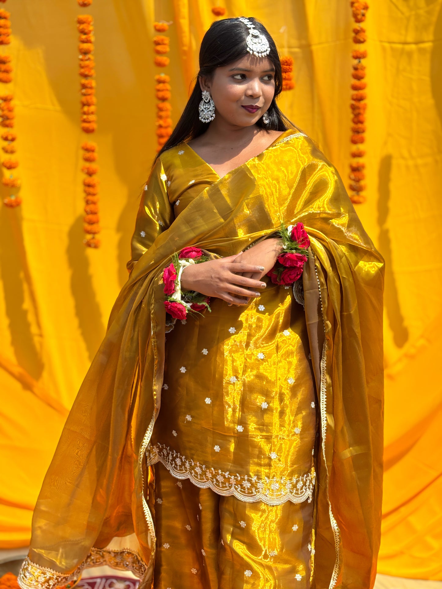 AMBER ZARI SHARARA SUIT SET