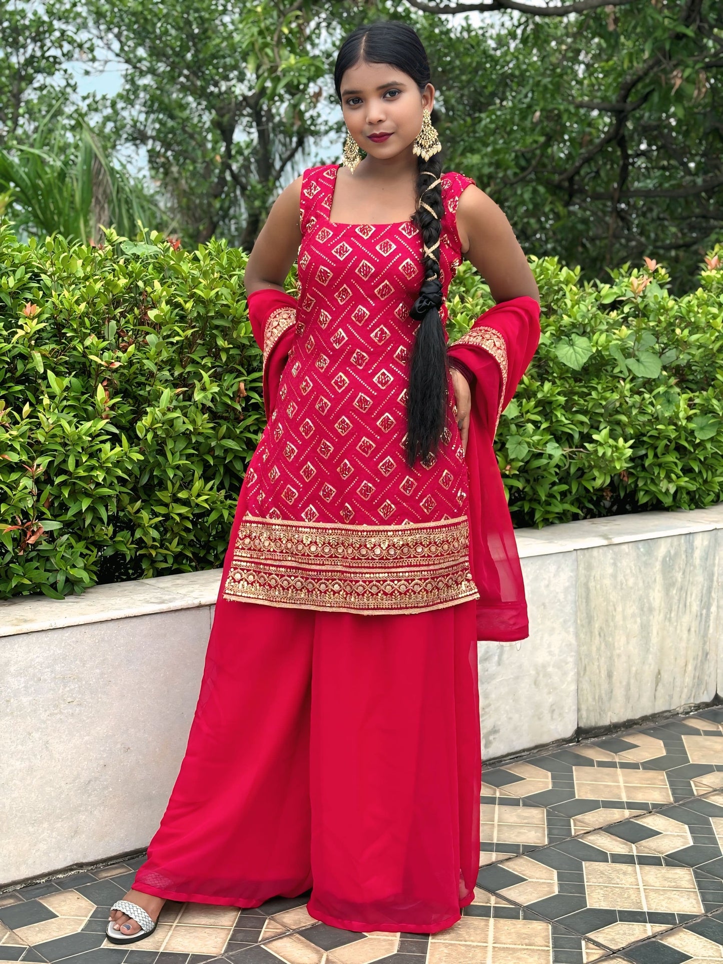 GULABI GLAM SHARARA SUIT SET