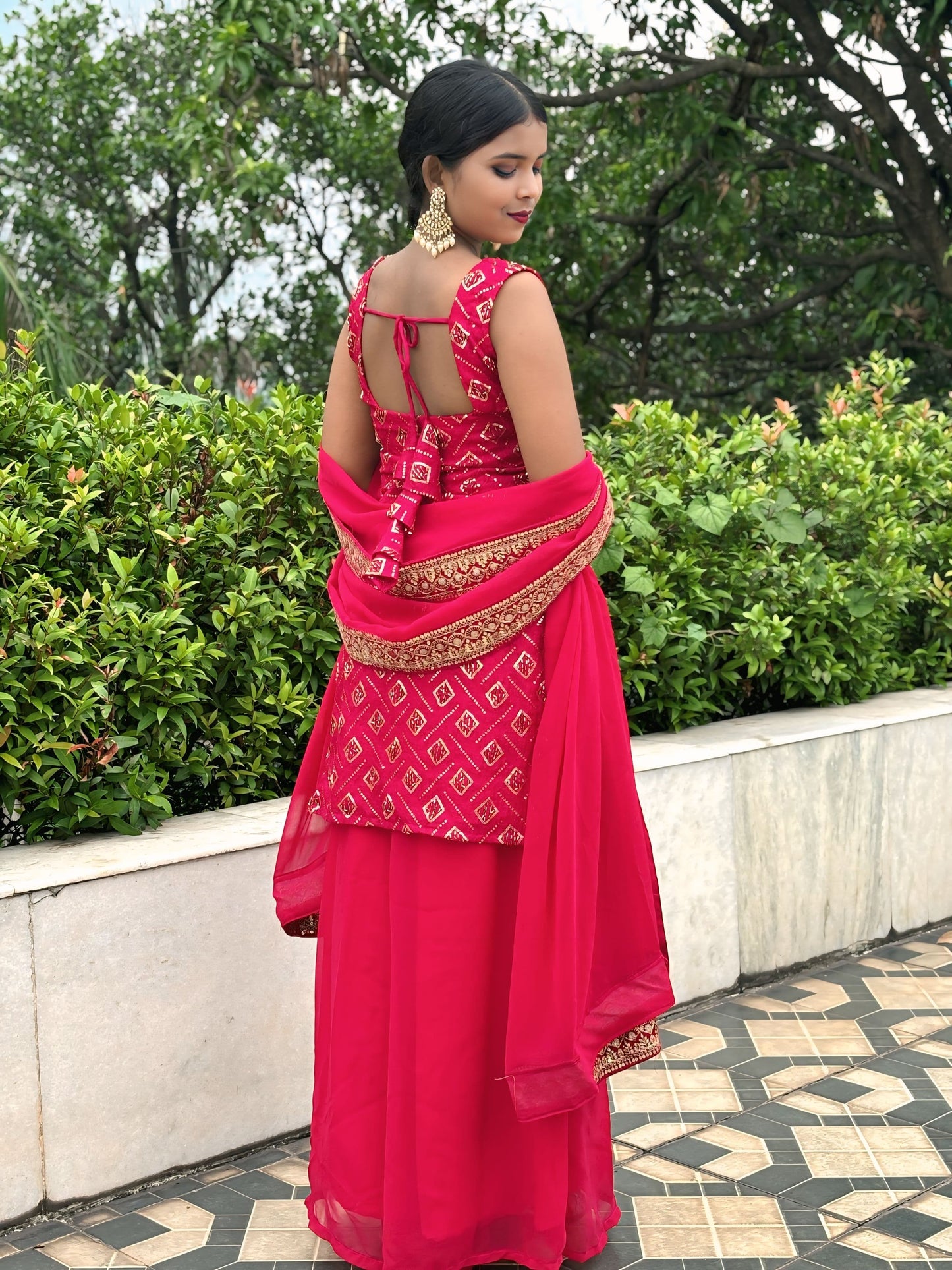 GULABI GLAM SHARARA SUIT SET