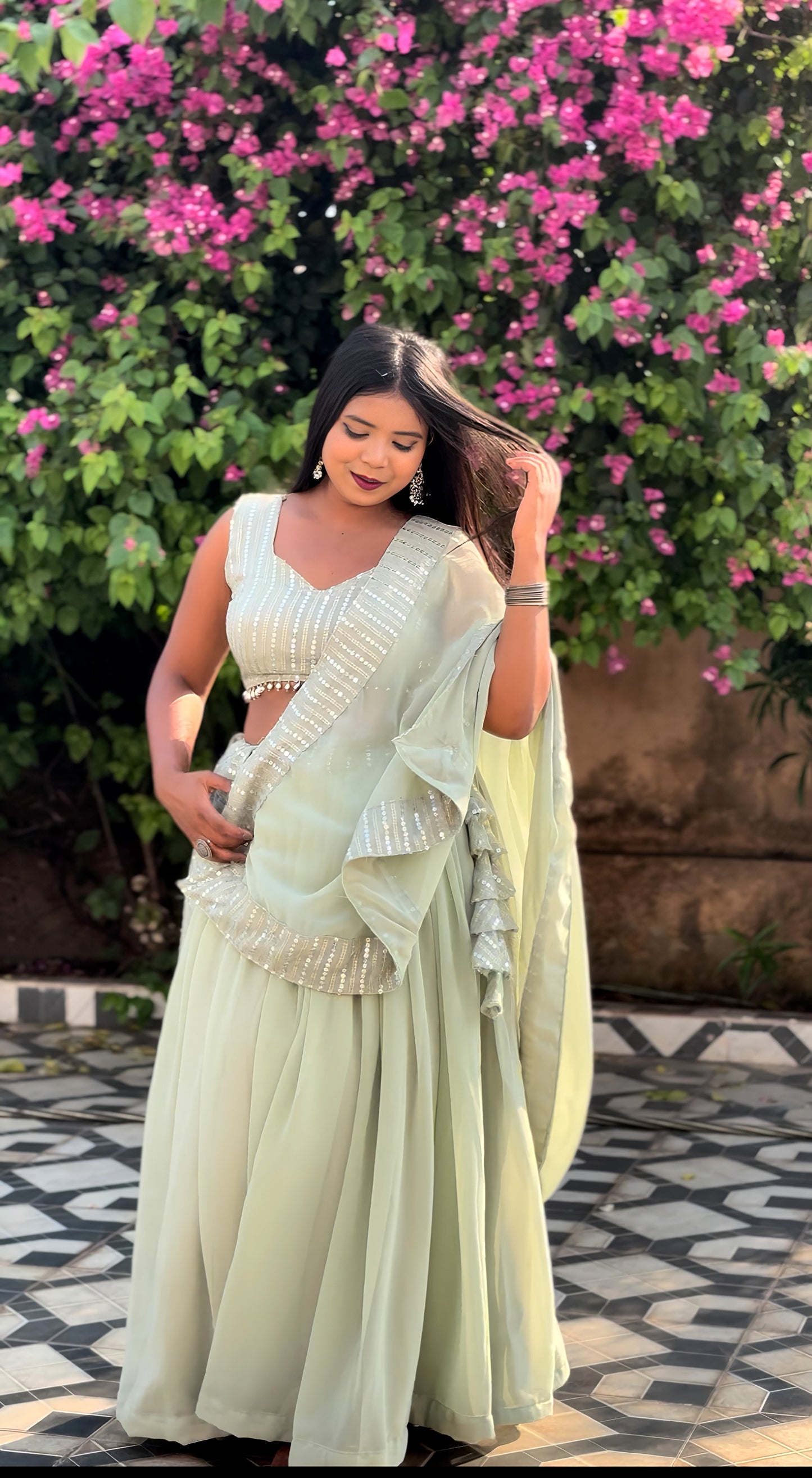 MINT POP LEHENGA SET