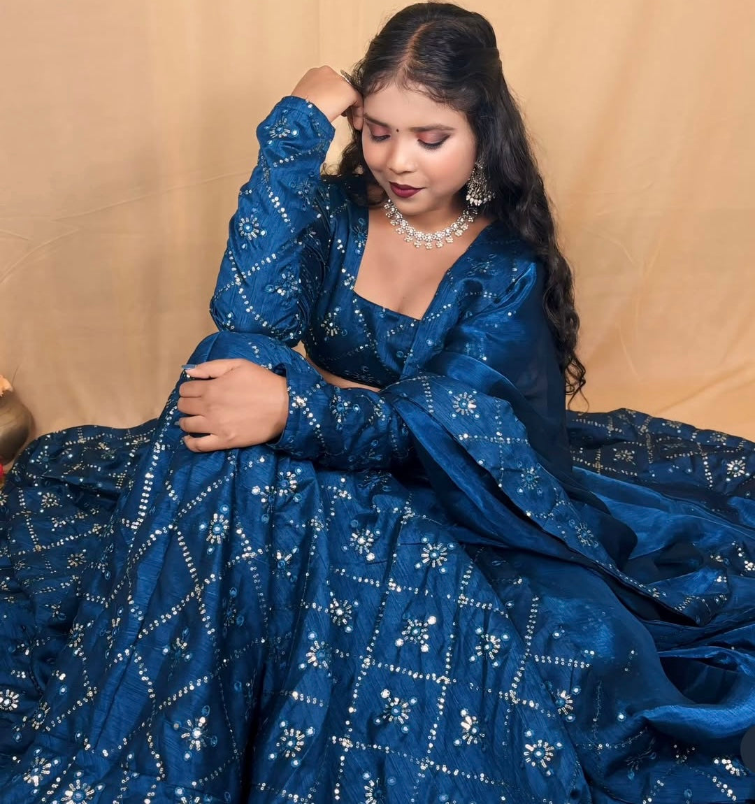 BLUE SITARA SANGAM LEHEHGA SET