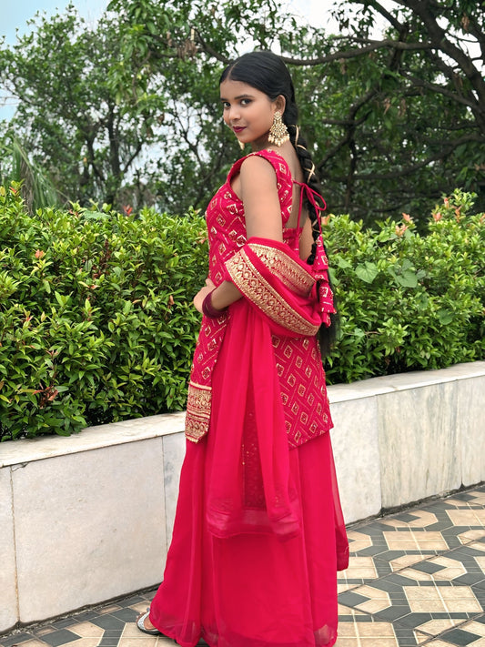 GULABI GLAM SHARARA SUIT SET