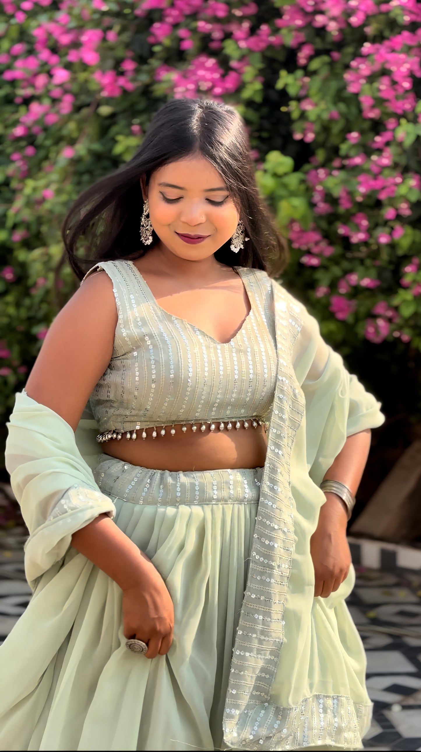 MINT POP LEHENGA SET