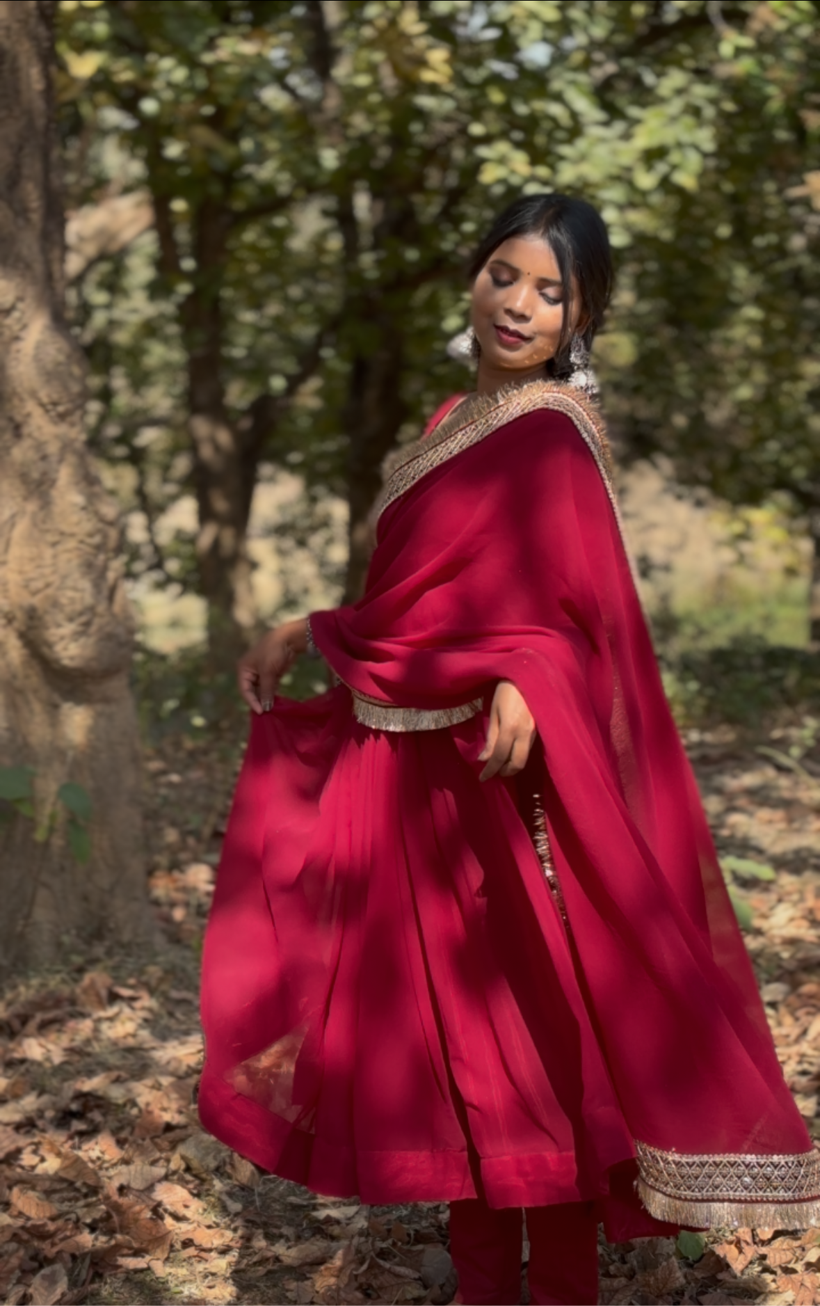 Varnika maroon georgette suit set