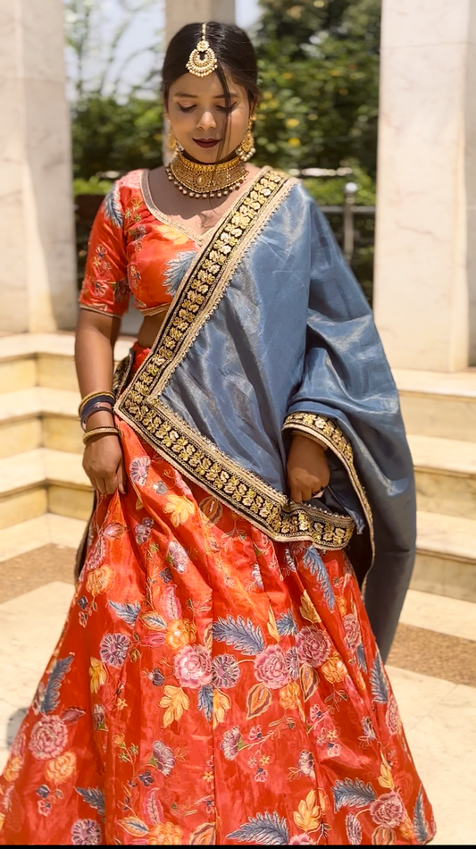 KESHARIYA QUEEN LEHENGA SET