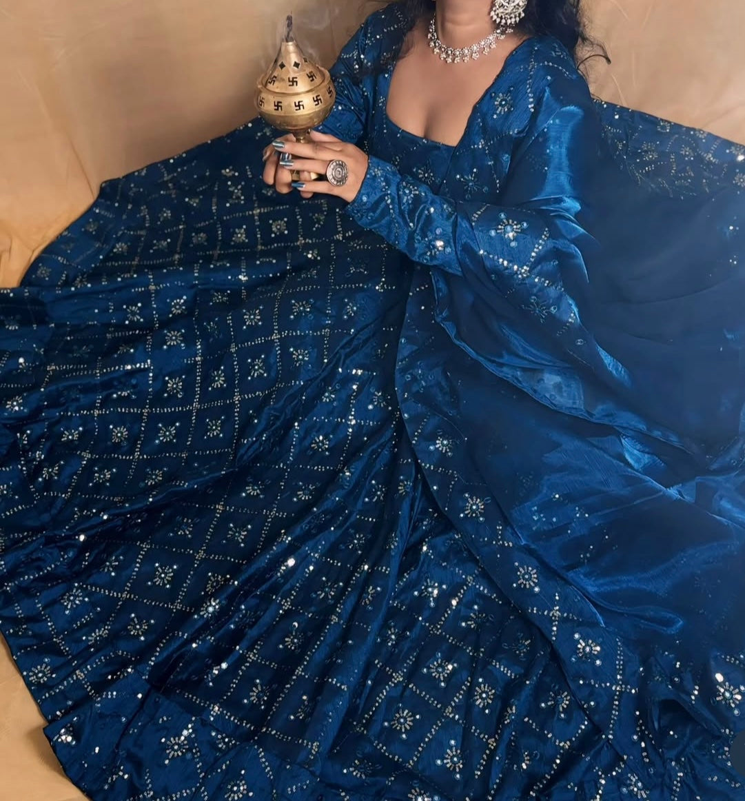 BLUE SITARA SANGAM LEHEHGA SET