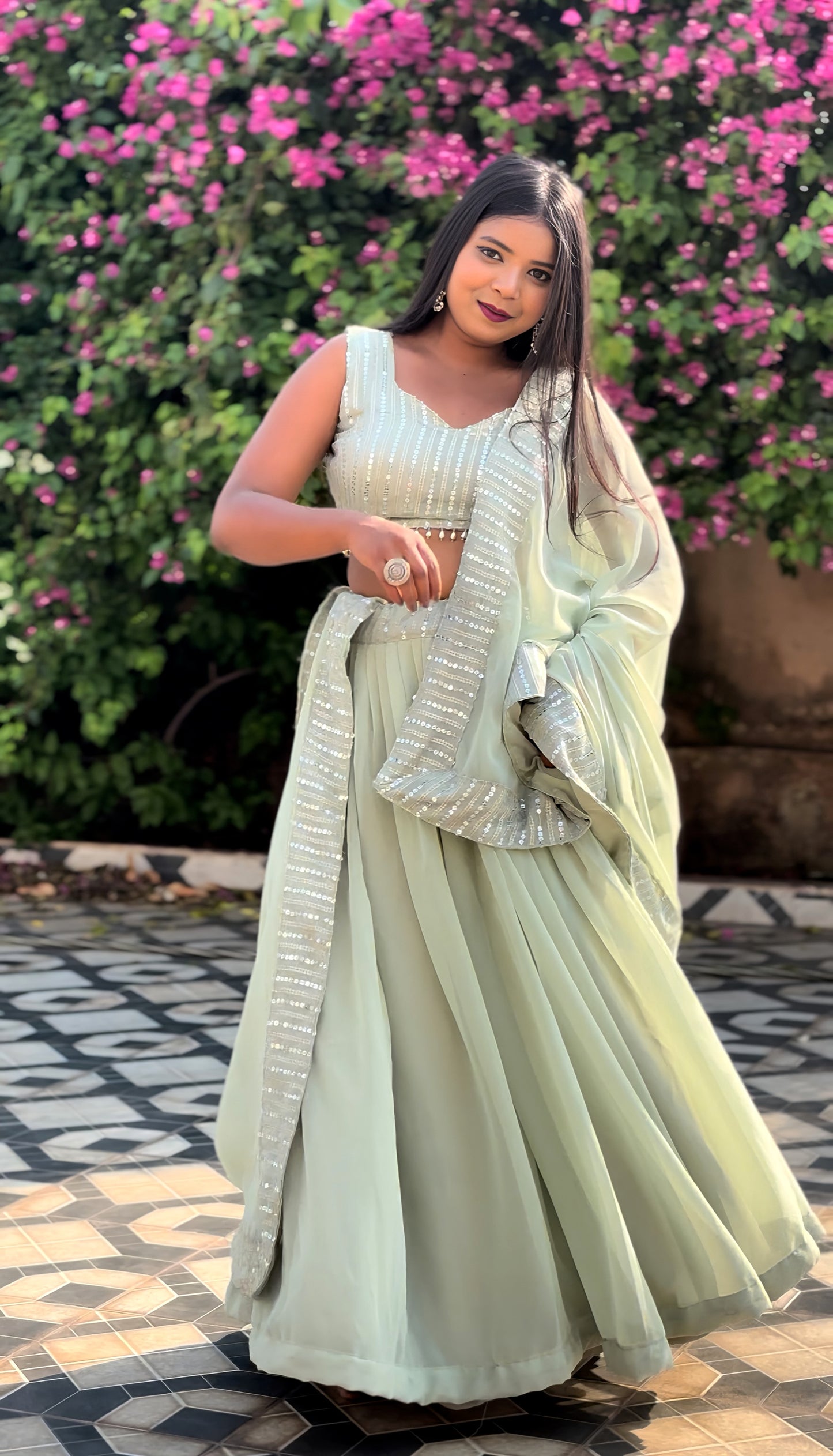 MINT POP LEHENGA SET