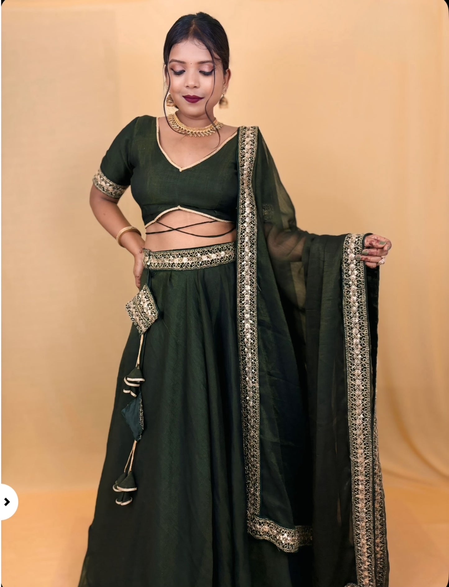 ROYAL OLIVE LEHENGA SET